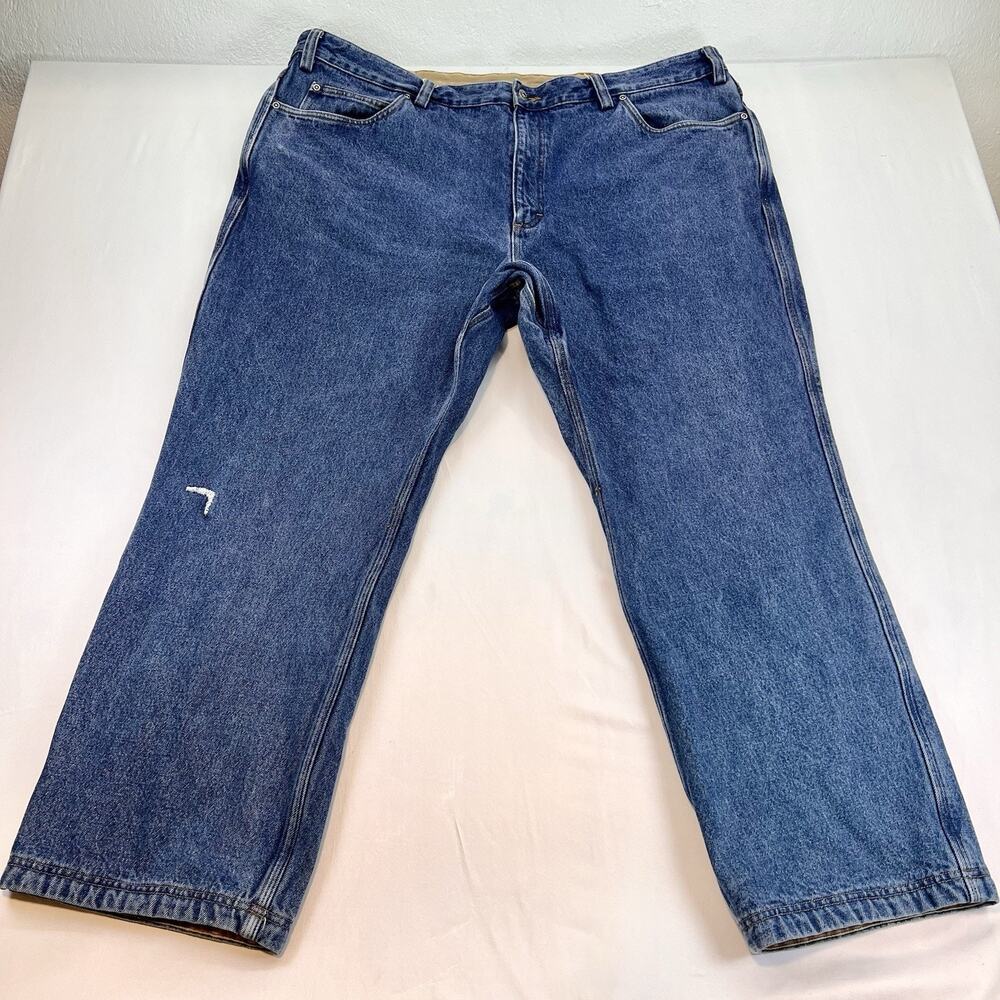 Duluth Trading Co Men’s Denim Jeans 46x30 Relaxed Fit Blue Carpenter Workwear